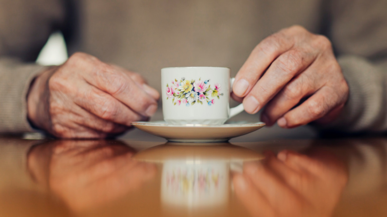 senior old adult pension tea coffee