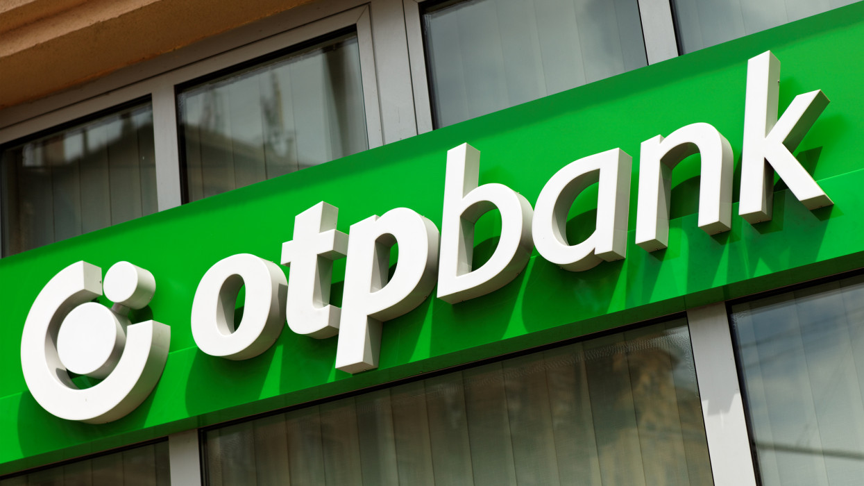 Budapest, Hungary - August 13, 2011: sign of the OTP bank. OTP Bank is the biggest commercial bank in Hungary, operating in Central and Eastern Europe. The bank provides universal financial services for more than 13 million costumers, through nearly 1500 branches in 9 countries.
